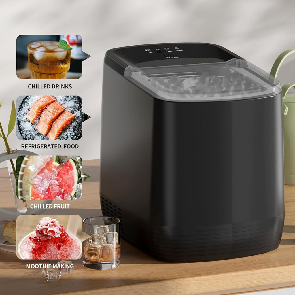 Countertop Ice Maker with Auto-Cleaning, Portable with Basket and Scoop P13620