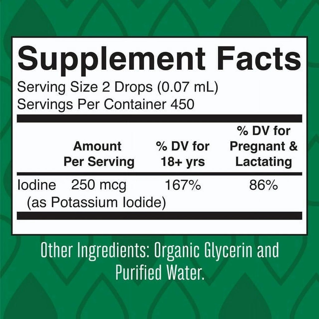 Potassium Iodine Supplement Drops, USDA Organic, Vegan, 450 Servings Q784