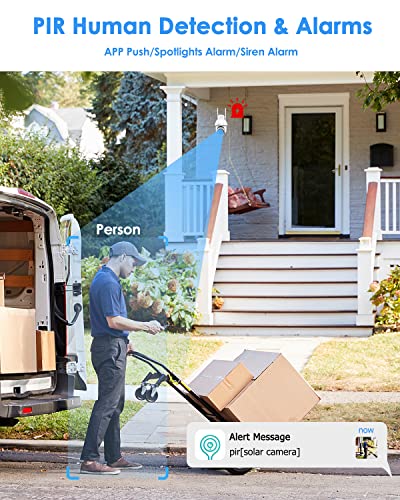 Wireless Outdoor Security Camera, 360° Pan Tilt, Color Night Vision J583888