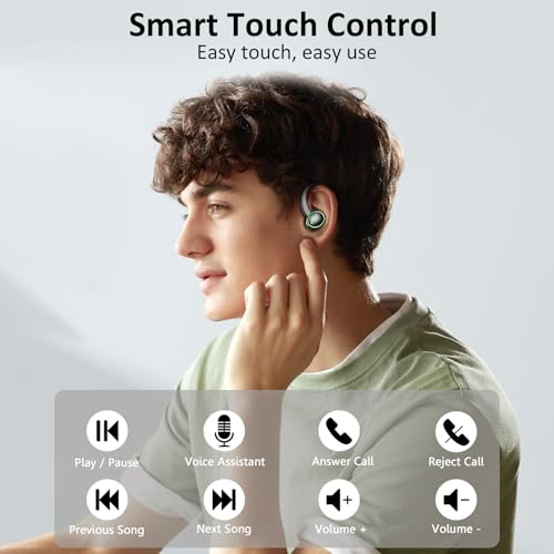 Wireless Earbuds Bluetooth 5.4 with Noise Cancelling Mic, IP7 Waterproof for Running R64733
