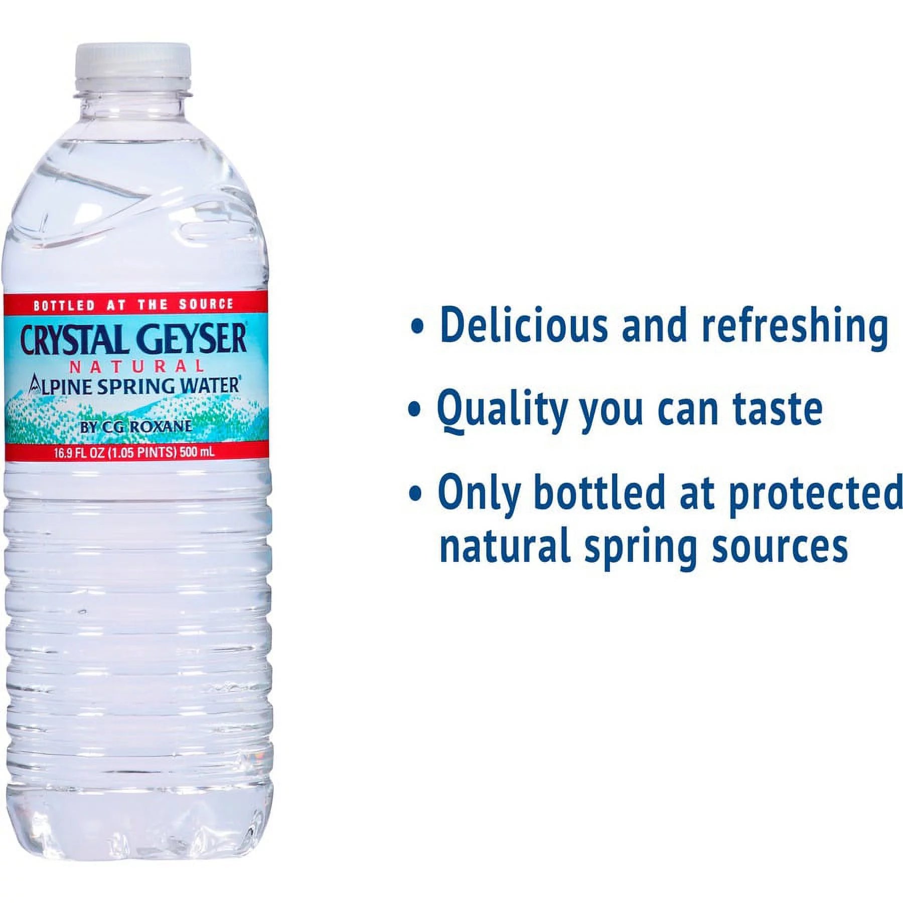 Natural Alpine Spring Water, 16.9 oz Bottle, 24 Pack I83166
