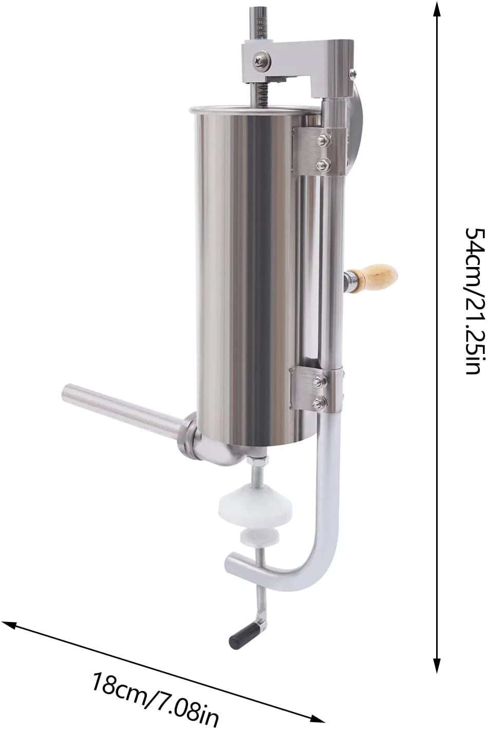 Portable 7lb 3L Manual Sausage Stuffer, 2 Speed Vertical Stainless Steel V304790