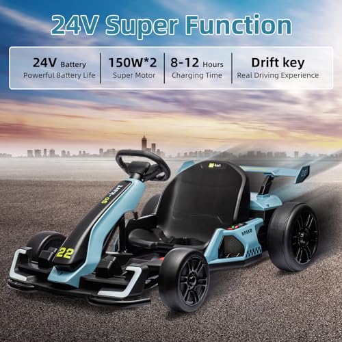 Kids Electric Drift Go Kart with Adjustable Seat F954214