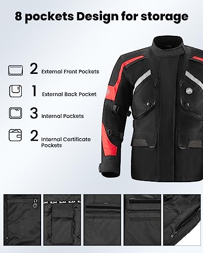 Motorcycle Jacket Adventure Riding Armored Airflow Waterproof H288