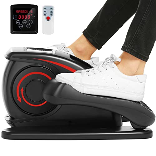 Under Desk Elliptical, Electric Leg Exerciser for Seniors, Portable Seated Foot Pedal with Remote X102