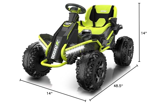 24V 4x4 Ride On Toy for Big Kids, 4x200W Motors, 5MPH, Parent Remote, Wide Seat, Green X884766