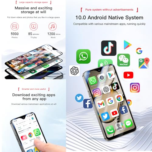 3G Mini Smartphone 3.0 Inch WiFi GPS Quad Core Android 8.1 Slim Body HD Camera Dual SIM 2GB RAM 16GB ROM Light Blue N593465