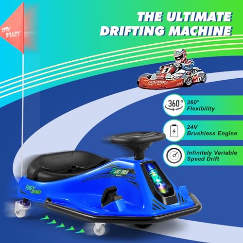 24V Electric Drifting Go Kart for Kids with Rotating Wheels, Pink D311017
