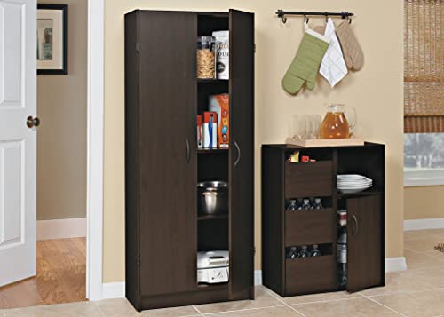 Pantry Cabinet with 2 Doors and Adjustable Shelves, White F51204