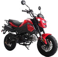 HHH Adults 125cc Motorcycle Bike VADER 125 Dirt Bike Street Gas Bike, Big Headlights - Sporty RED - Large