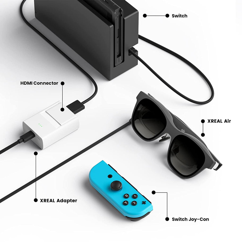 AR Glasses and Adapter Bundle with Electrochromic Dimming, 120Hz 130" Display B4545