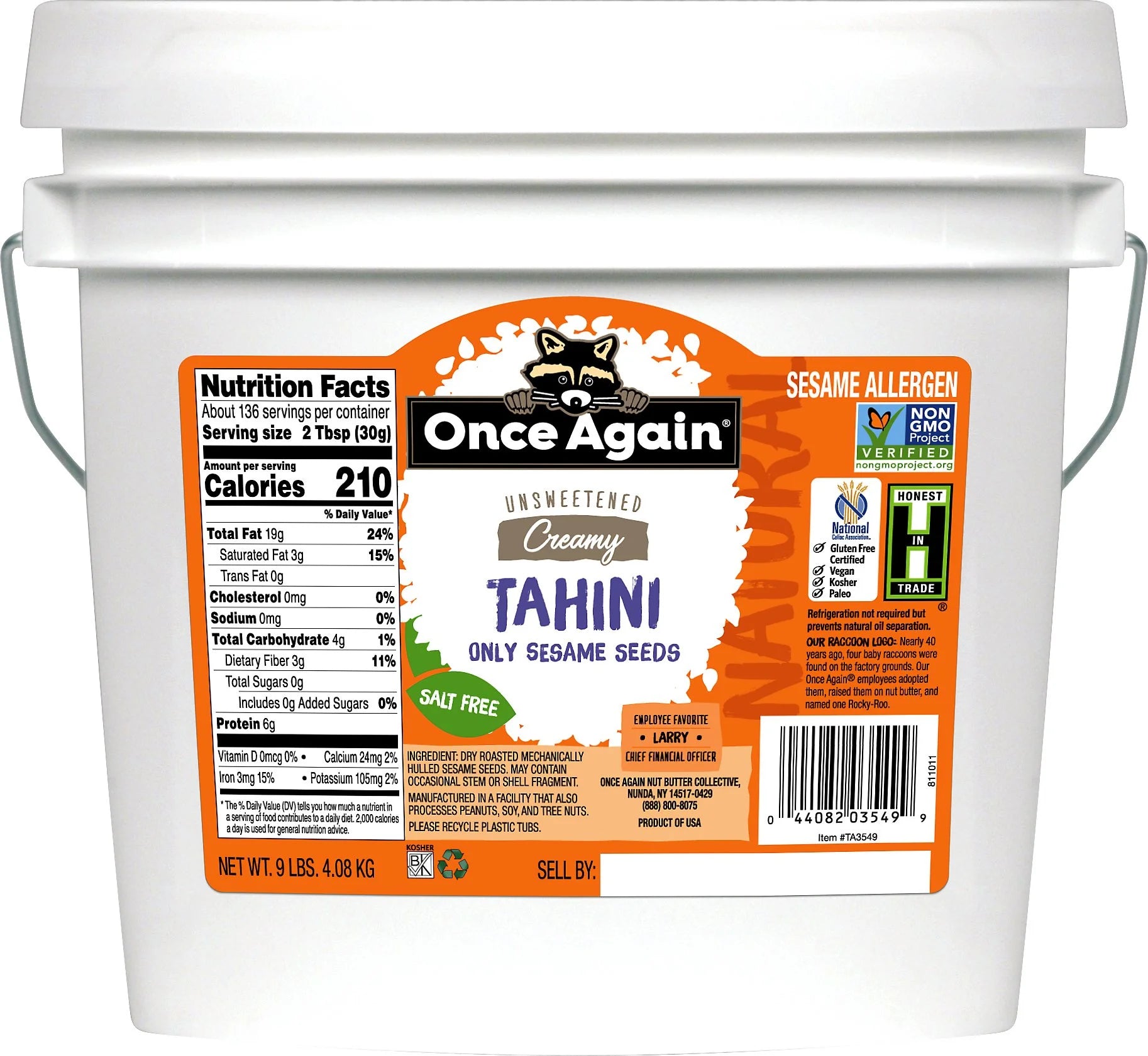 Roasted Sesame Tahini - 9 LB I475351