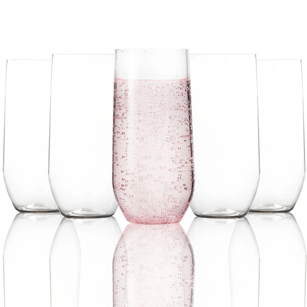 25 Pack Shatterproof Champagne Flute (5 Ounce), Plastic Champagne Flutes, Champagne Glasses, Recyclable Champagne Plastic Cup YE393.785