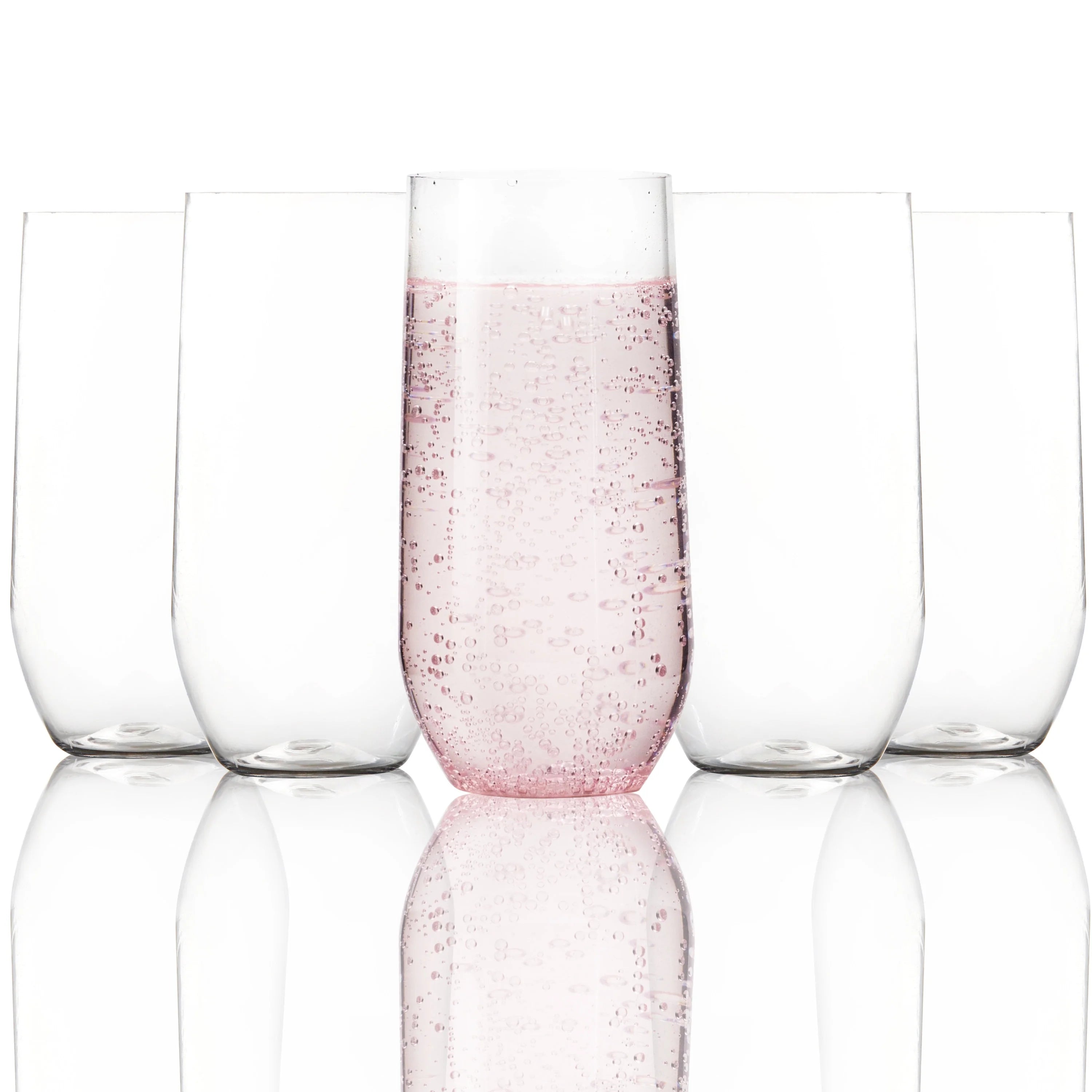 25 Pack Shatterproof Champagne Flute (5 Ounce), Plastic Champagne Flutes, Champagne Glasses, Recyclable Champagne Plastic Cup YE393.785