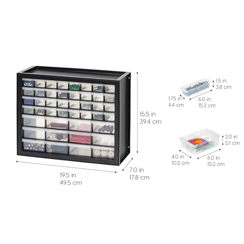 Screw Tool Organizer Small Parts Cabinet Chest, 44-Drawer Hardware Storage, Black S931