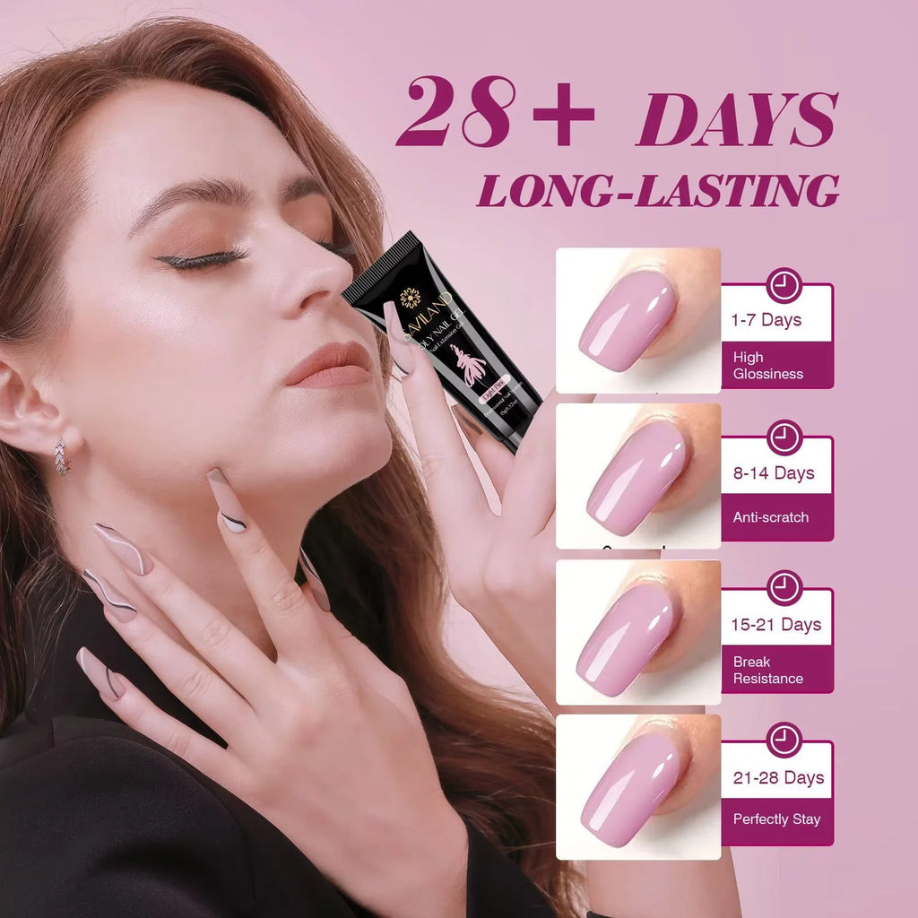 Poly Extension Gel Nail Kit with Nail Lamp, Base and Top Coat M586