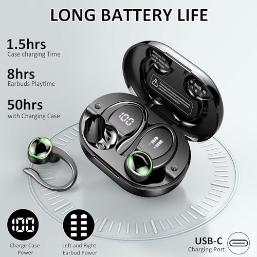 Wireless Earbuds Bluetooth 5.4 with Noise Cancelling Mic, IP7 Waterproof for Running R64733
