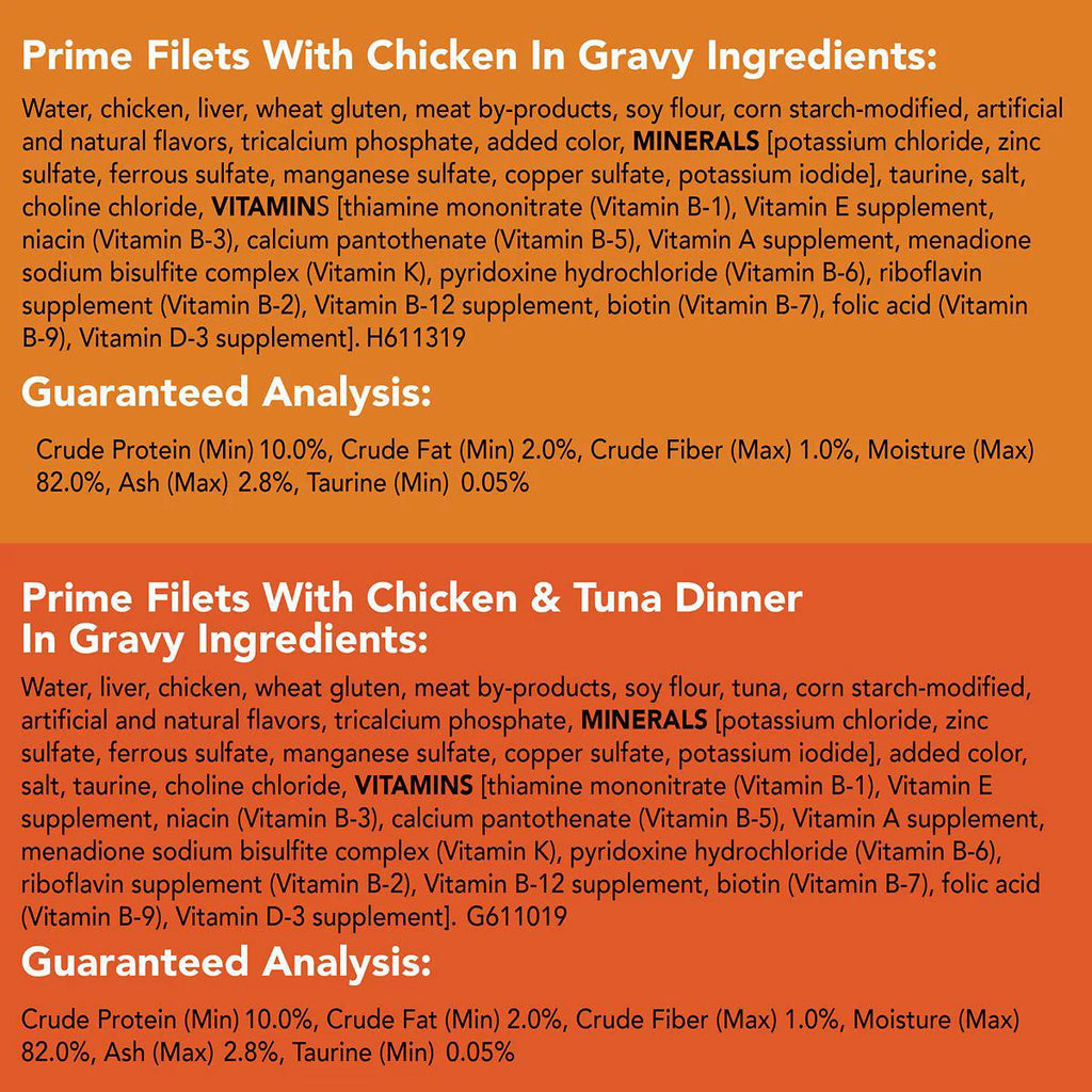 Wet Cat Food Variety Pack, Chicken Tuna Salmon in Gravy, 5.5 oz Can, Pack of 32 P78832