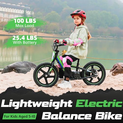 Electric Dirt Bike for Kids Aged 3-6, 170W Motor, 24V Battery, 12IN Tires J8048