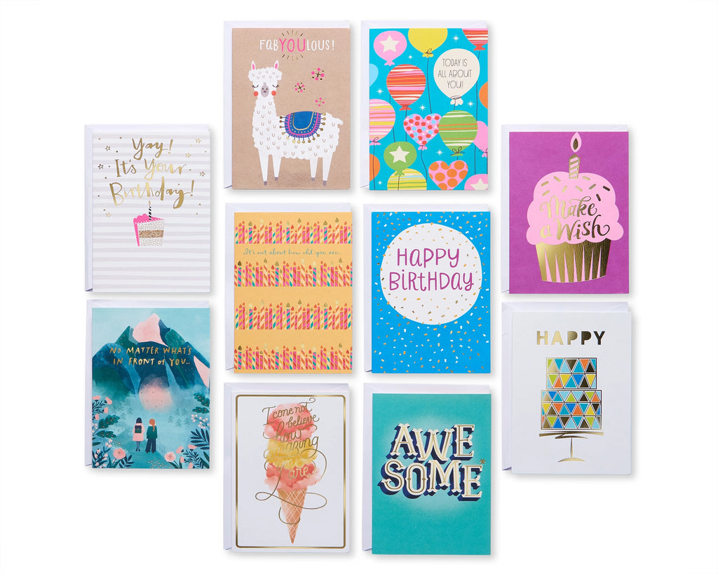 All-Occasion Cards Assortment, Birthday, Thank You & More (40-Count) N210