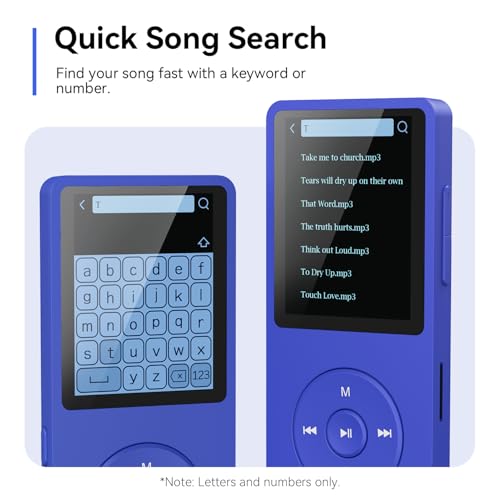 MP3 Player with Bluetooth 5.3, 1.8 Inch Screen, FM Radio, Voice Recorder O744186