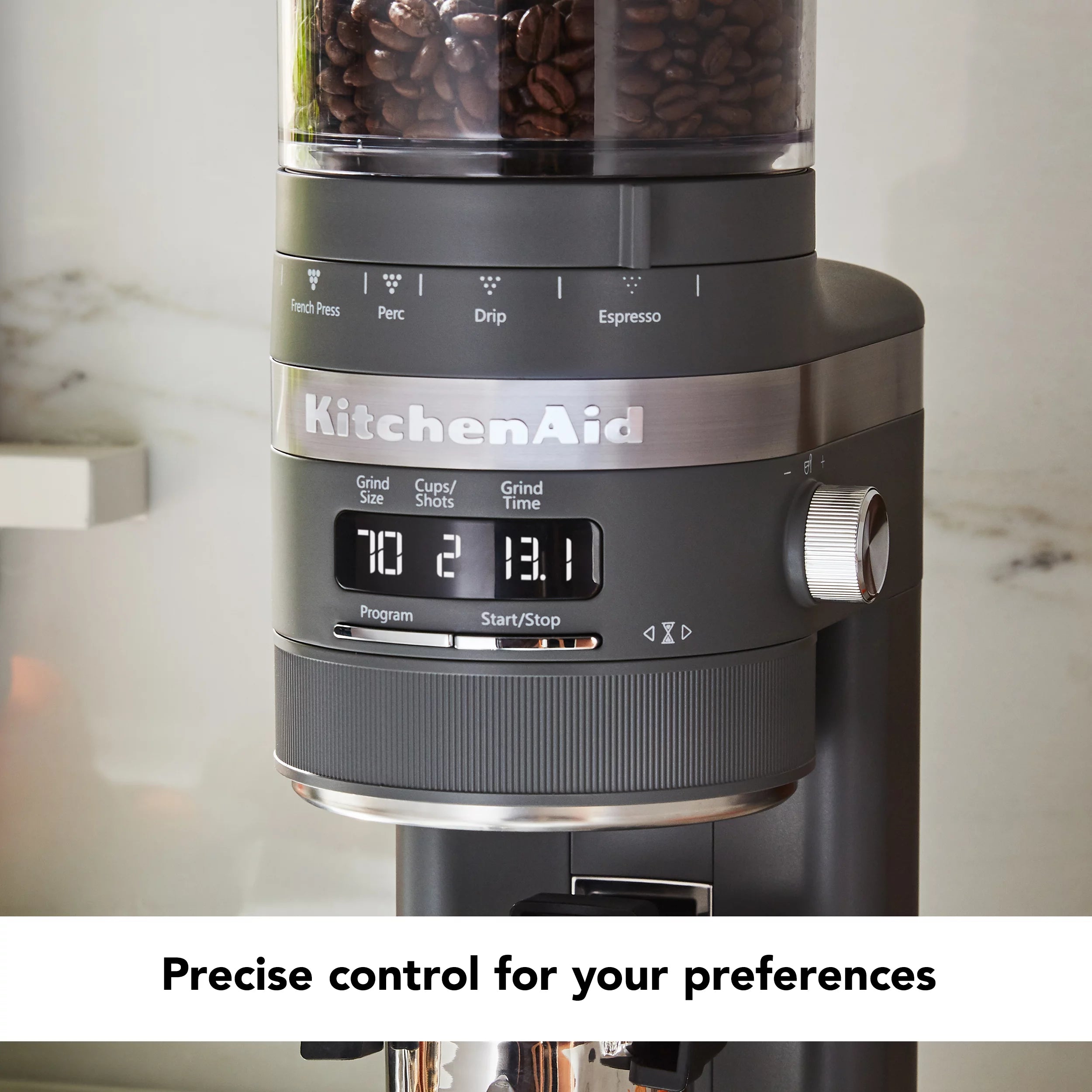Burr Coffee Grinder, Charcoal Grey V67054