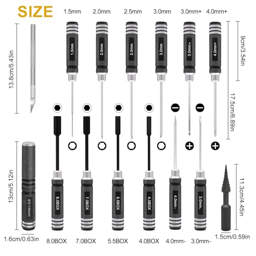 RC Car Tool Kit Hex Screwdriver Set with Pliers and Wrench for 1/8 1/10 RC Repair U339