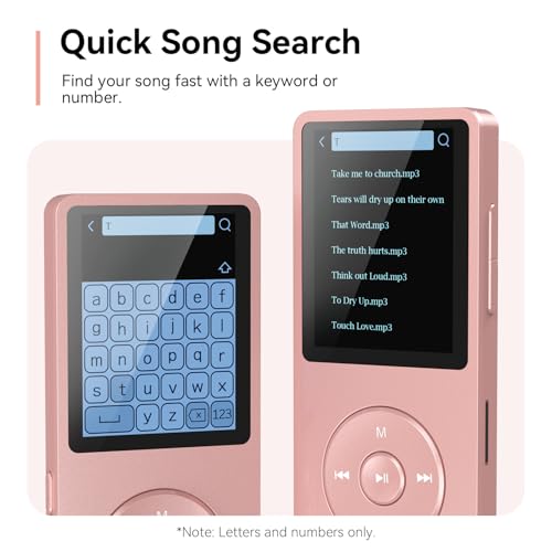 MP3 Player with Bluetooth 5.3, 1.8 Inch Screen, FM Radio, Voice Recorder O744186