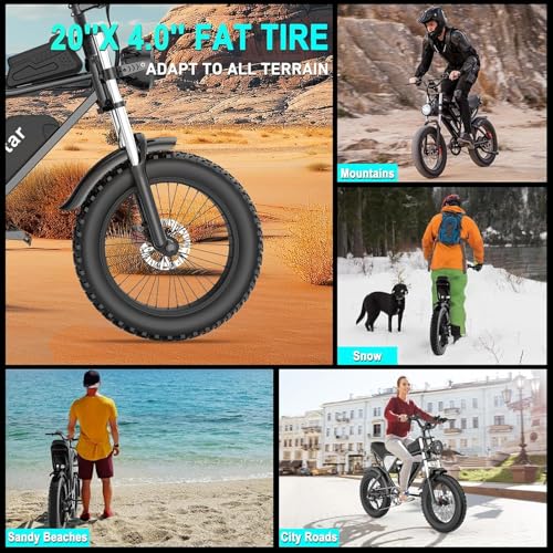 Electric Bike for Adults, 2000W, 52V 40AH, 20" Fat Tire, All Terrain U409