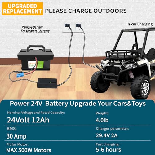 24V 12Ah Lithium Battery for Ride-On Cars & Toys Q32647