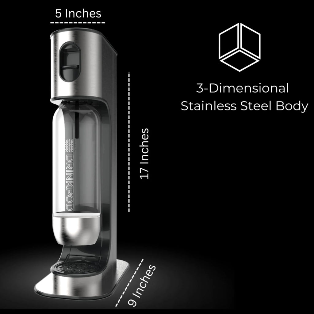 Stainless Steel Sparkling Water Machine with CO2 Cylinder and 3 Bottles U246828