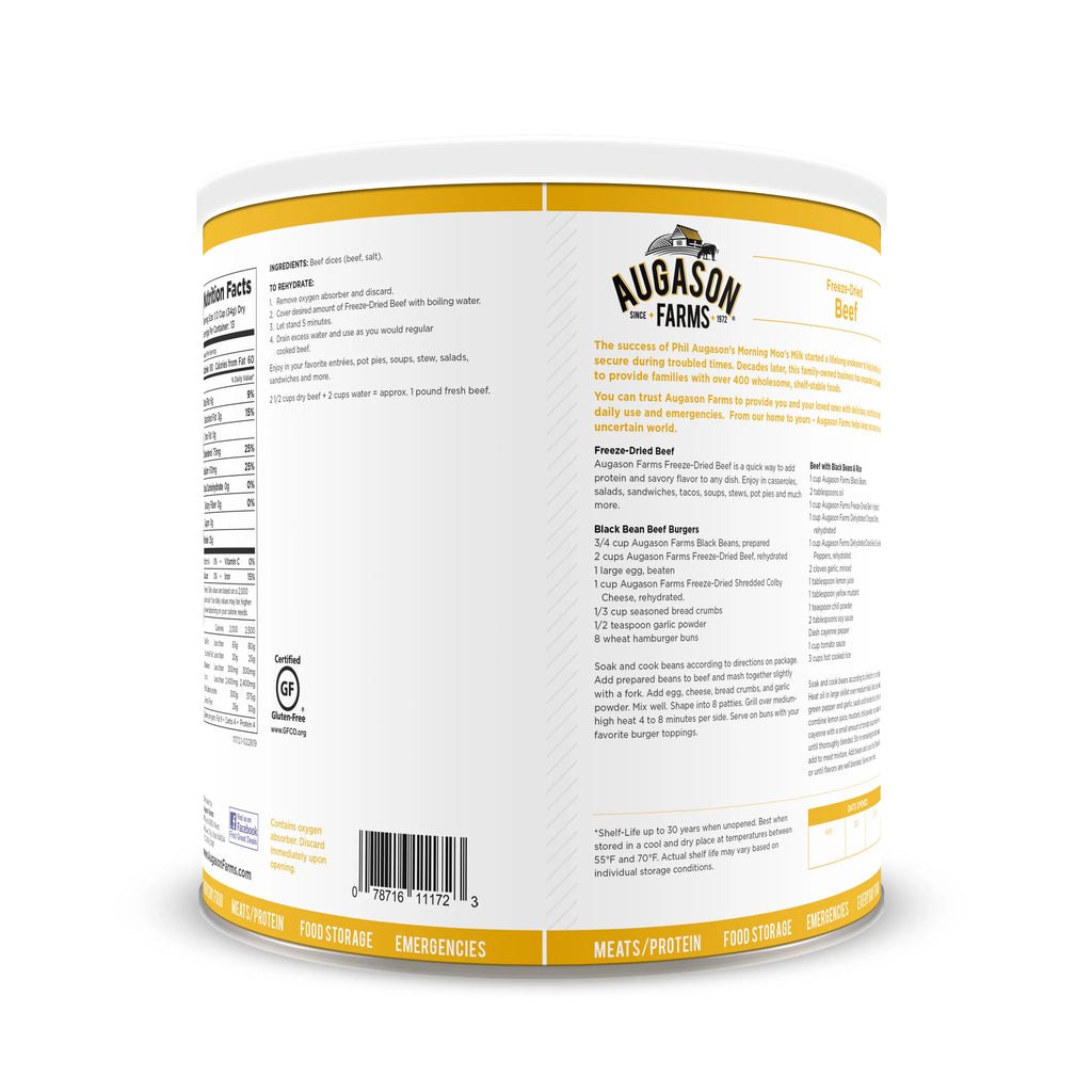 Freeze-Dried Beef Chunks, 16 oz G57323