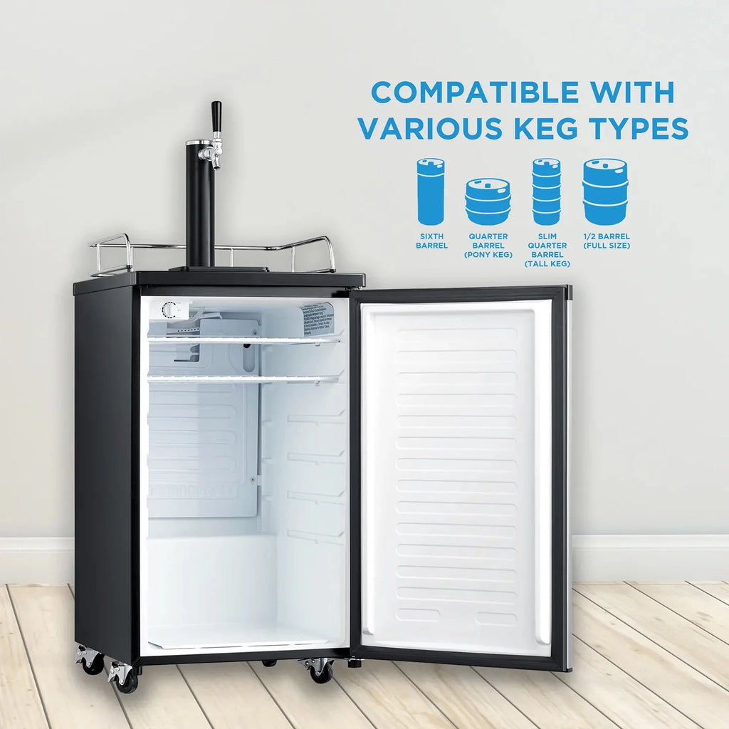 Single Tap Kegerator, 4.9 cu. ft, Black Q35130