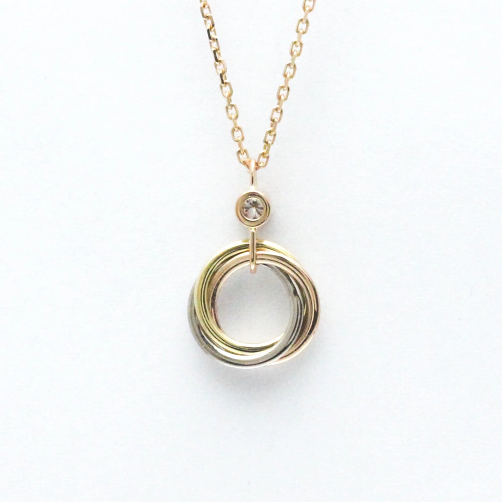 18K Pink White Yellow Gold Diamond Pendant Necklace P3174