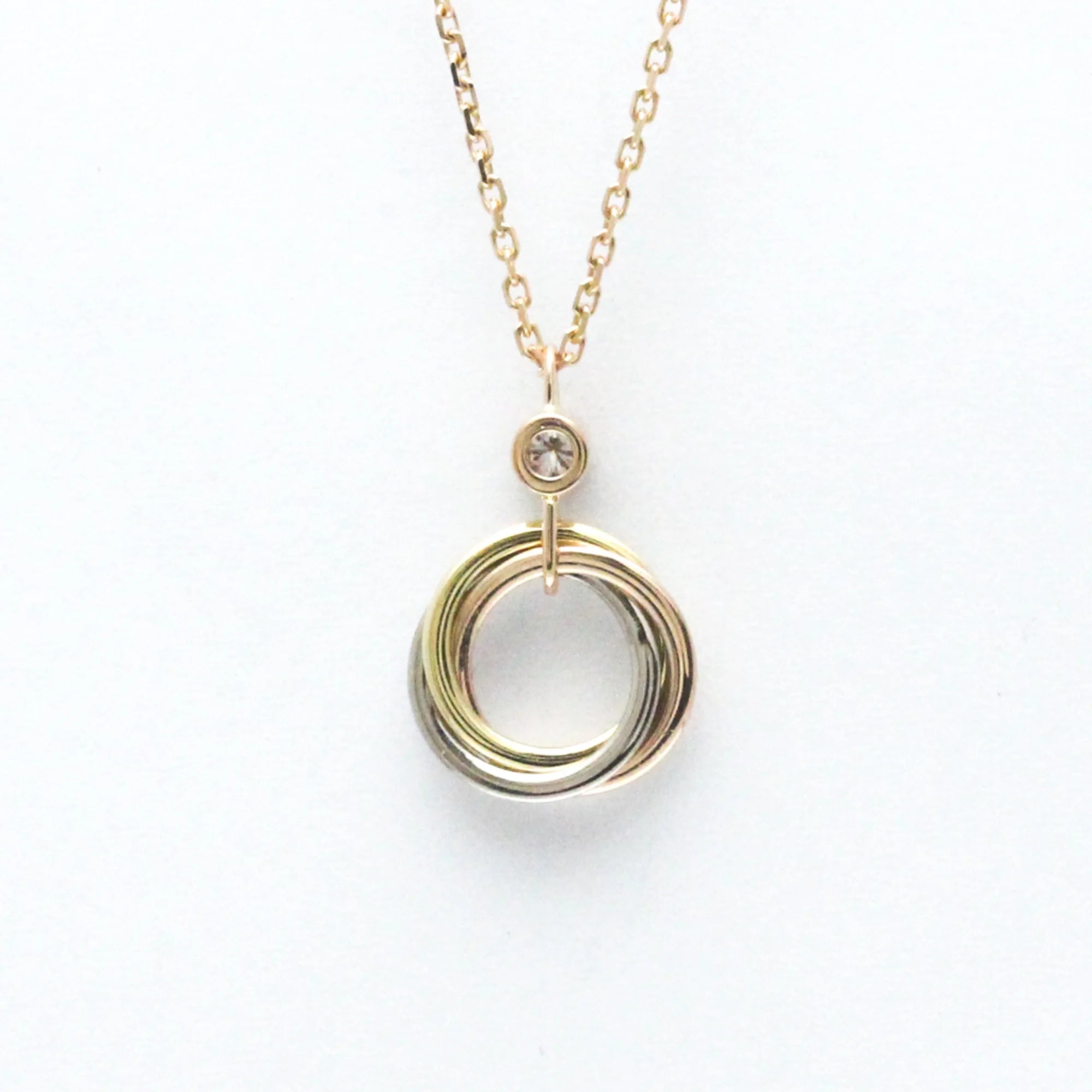 18K Pink White Yellow Gold Diamond Pendant Necklace P3174