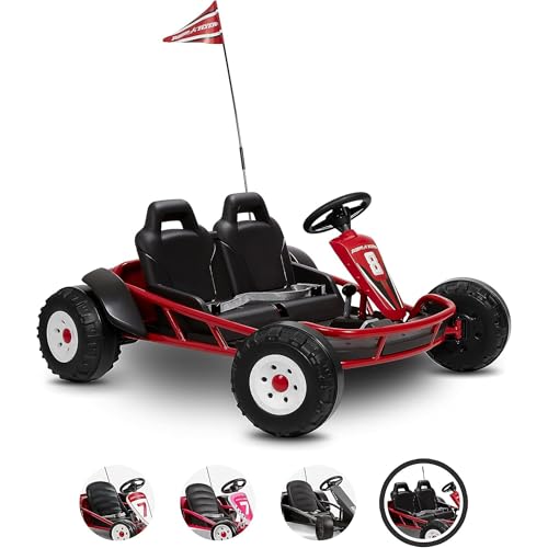 Kids Electric Go-Kart with Adjustable Seat, Grey X830256