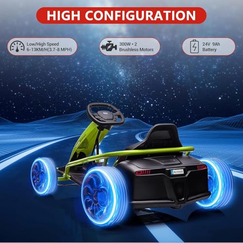 Electric Drift Kart for Kids, 24V Ride On Toy with 2×300W Motors Z27187