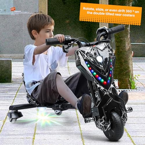 Electric Drift Trike for Kids, Adjustable Seat, 3-Wheel Drift Cart E510