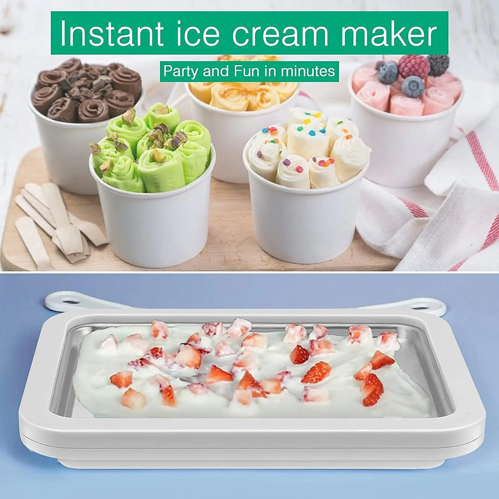 Ice Cream Roll Maker with 2 Spatulas for Kids Family W629589