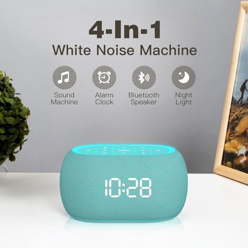 White Noise Sound Machine Alarm Clock with Bluetooth Speaker G270