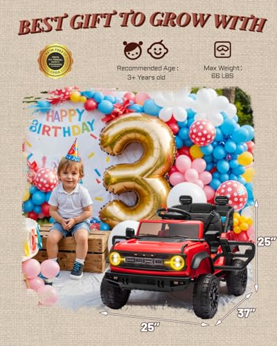 24V Ride on Car for Big Kids, 2 Seater with Remote Control, 4-Wheeler Suspension, 3 Speeds, LED Lights D981