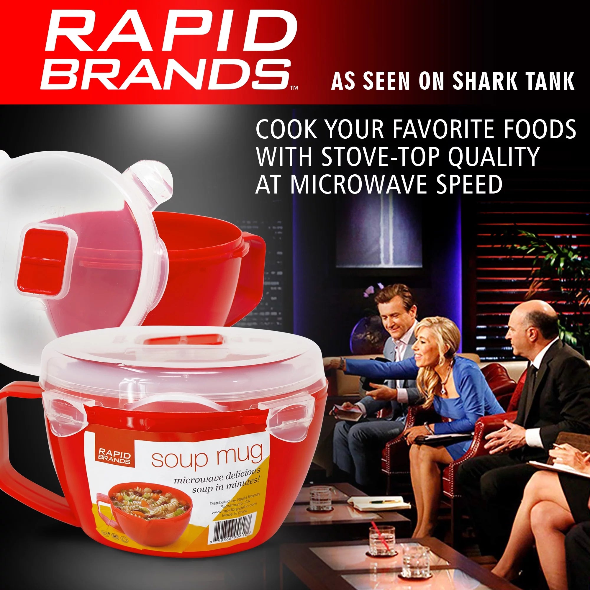 Noodle & Soup Bowl, Microwaveable, BPA-Free, Red C784