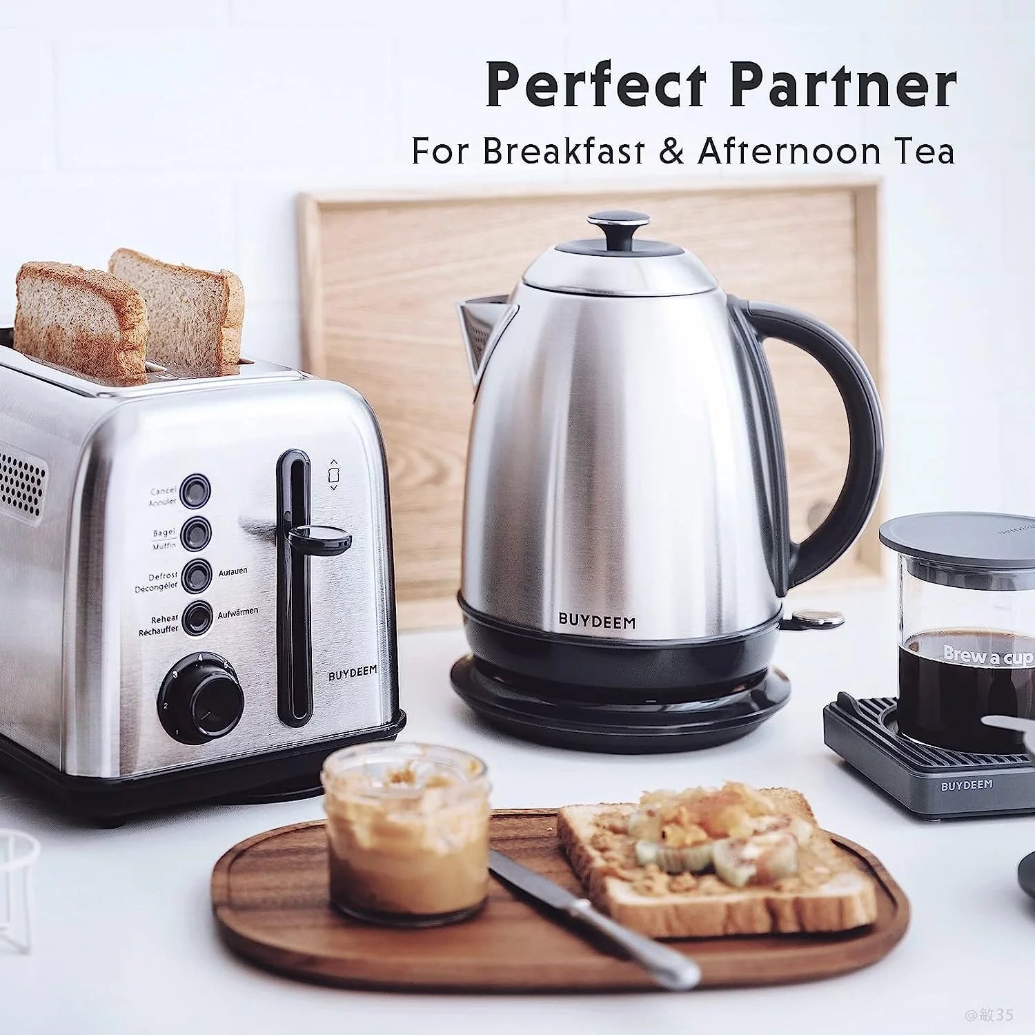 1.7L Stainless Steel Electric Kettle with Auto Shut-Off D4277
