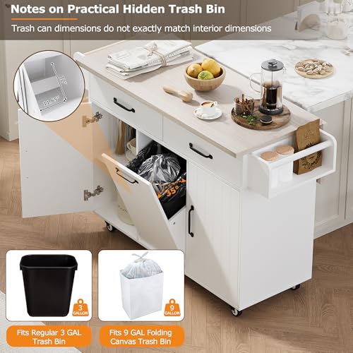 Farmhouse Kitchen Island with Drop Leaf, Barn Door and Power Outlet C3058