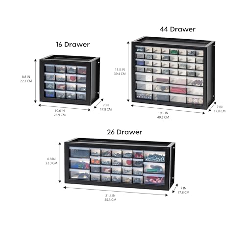 Screw Tool Organizer Small Parts Cabinet Chest, 44-Drawer Hardware Storage, Black S931