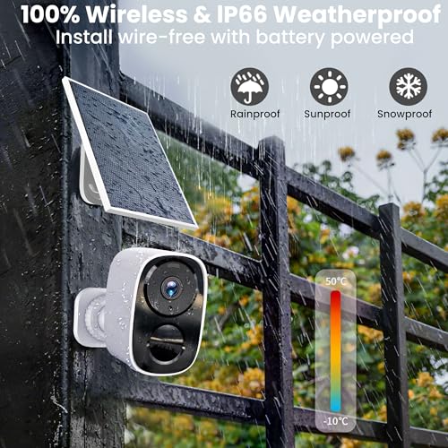 2K Wireless Outdoor Security Camera, Battery Powered, AI Motion Detection, 2-Way Talk X198