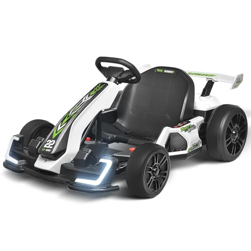 24V Kids Go Kart 300W Electric Drift Kart Outdoor Race Toy with 2X150W Motor, 7AH Battery K12878