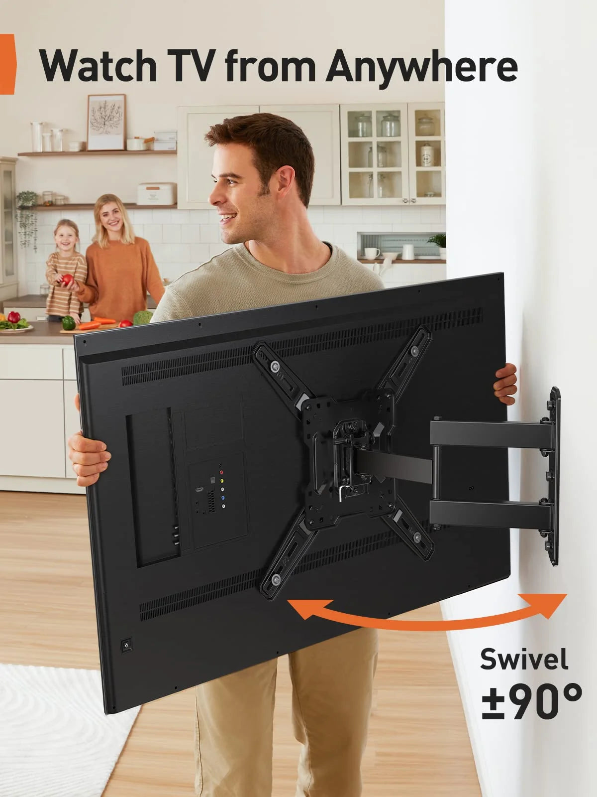 TV Wall Mount Bracket for 26-60 inch LED LCD Flat Curved TVs, Max 400x400mm, 82 lbs D2875