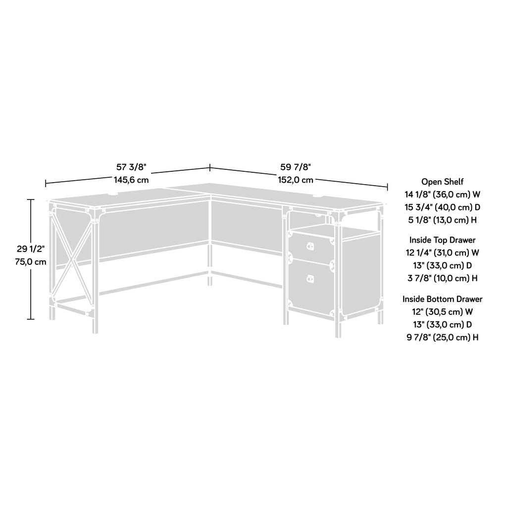 L-Desk, Milled Mesquite Finish S533636