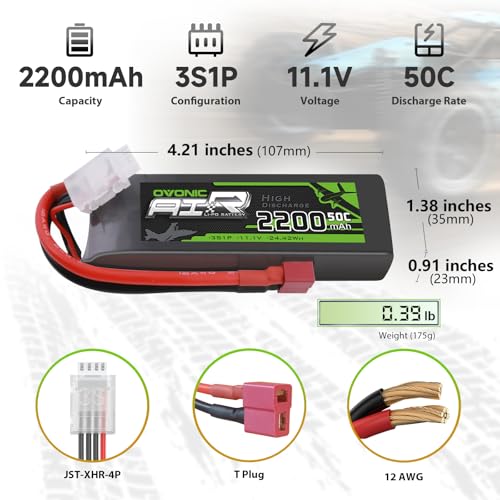 3S Lipo Battery 2200mAh 11.1V with T Connector for RC Drone S96533